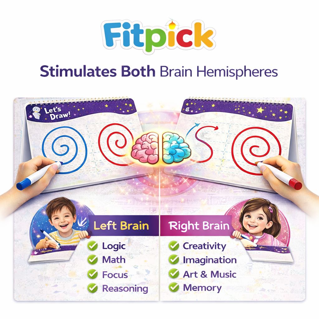 Brain Activity Book - Build Focus , Creativity & Hand Coordination For Kids