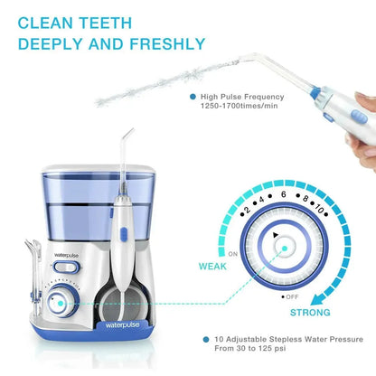 Electric Water Flosser 800ML Tank 5 Nozzles Oral Irrigator for Teeth Cleaner Mouth Washing Dental Flosser