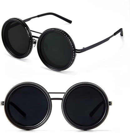 Adjustable Sunglasses Fishing Eyewear for Home Adjustable Brightness Outdoor 1-9 Gears Adjustable Traveling Style Sporting Goods Goggles Rounded Polarized Glasses
