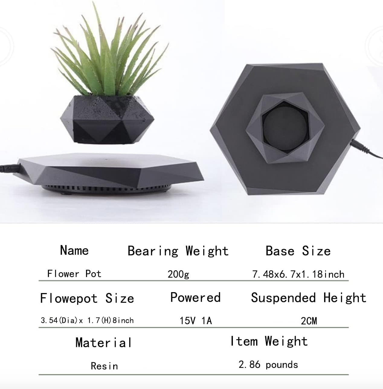 Magnetic Levitating Flower Pot | 360° Rotating Air Bonsai | Home & Office Desk Decor