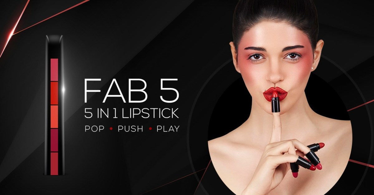 FAB 5 Matte Finish  (5 in 1 Lipstick)