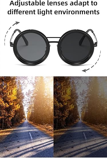 Adjustable Sunglasses Fishing Eyewear for Home Adjustable Brightness Outdoor 1-9 Gears Adjustable Traveling Style Sporting Goods Goggles Rounded Polarized Glasses