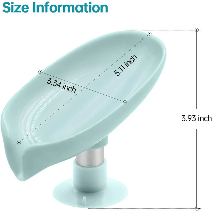 Leaf-Shaped Self-Draining Soap Holder with Suction Cup (Pack of2)