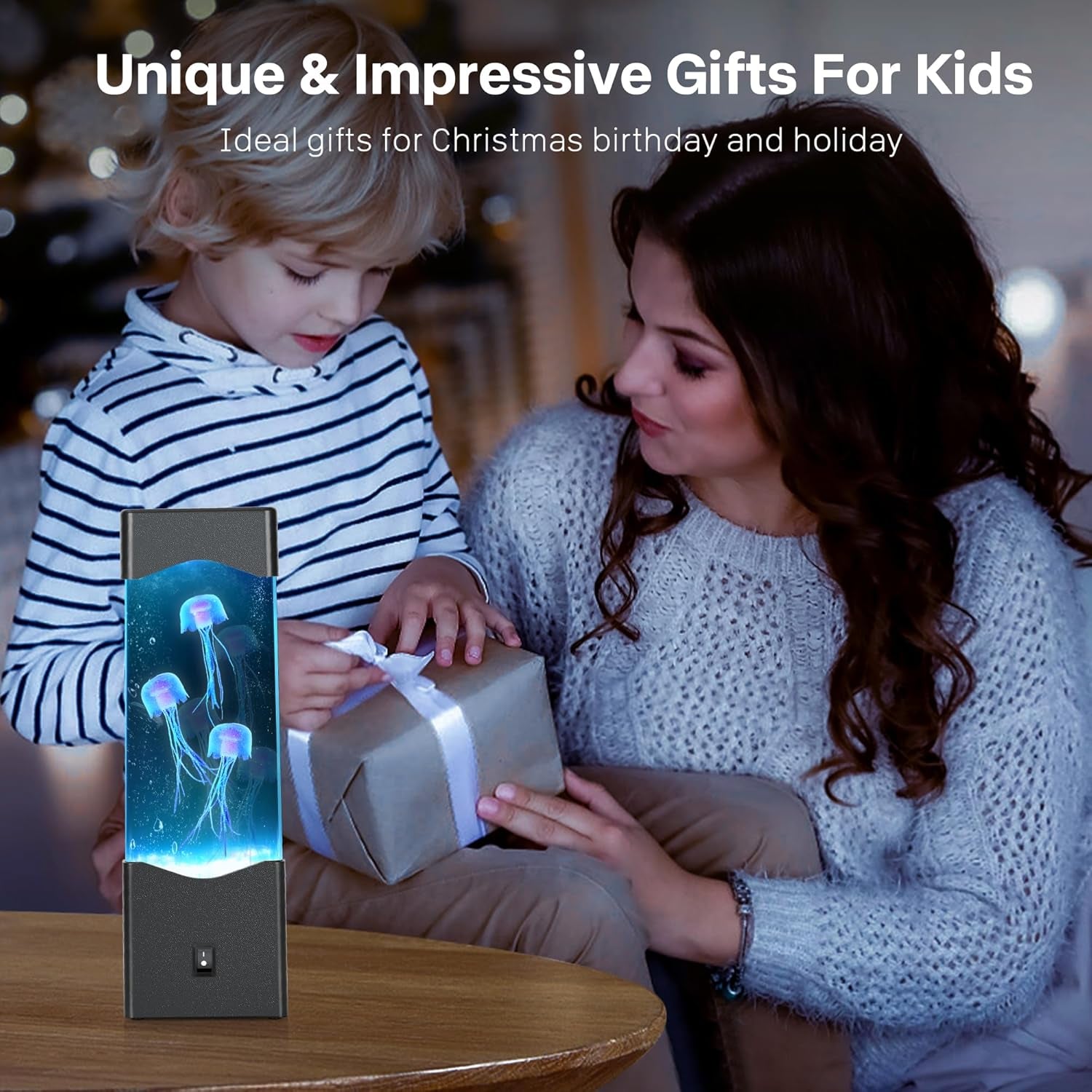 Sea of Dreams LED Jellyfish Aquarium Lamp | Color Changing Night Light | Kids & Adults Room Decor