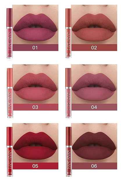 6 Colours Velvet Liquid Lipstick Set