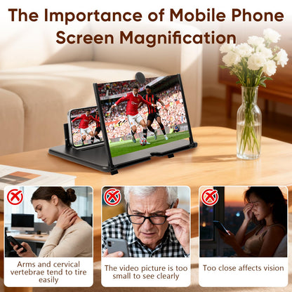 14 Inch Screen Expanders & Magnifier Amplifier,3D HD | Phone Holder for All Smartphones with Anti scratch Features