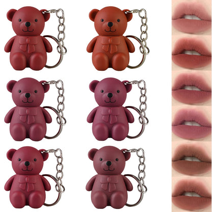 2in1 Key Chain Bear Lipstick Waterproof Long Lasting Lip (PACK OF 2)