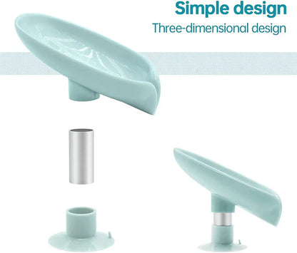 Leaf-Shaped Self-Draining Soap Holder with Suction Cup (Pack of2)