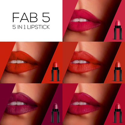FAB 5 Matte Finish  (5 in 1 Lipstick)