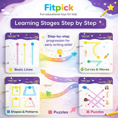 Brain Activity Book - Build Focus , Creativity & Hand Coordination For Kids