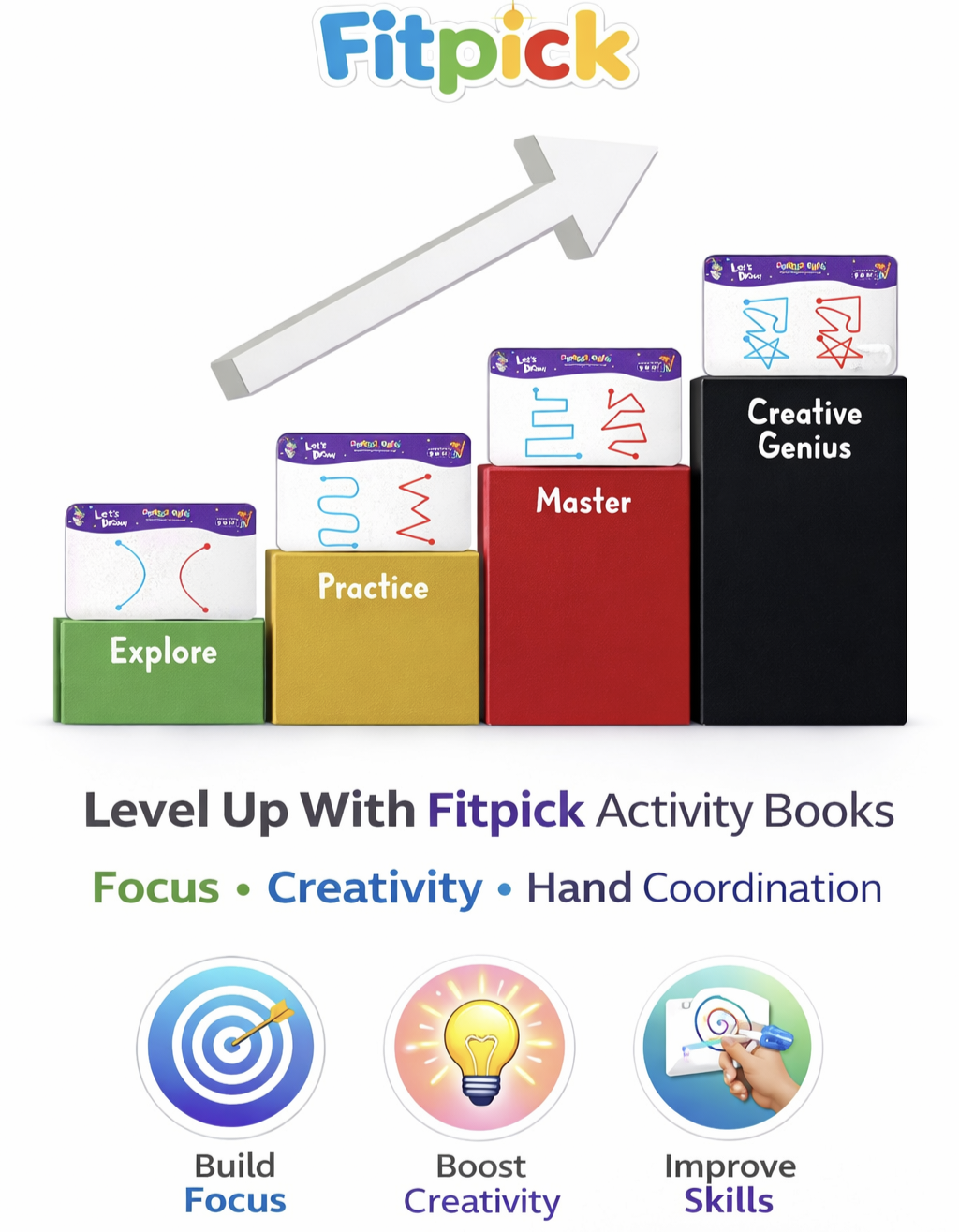 Brain Activity Book - Build Focus , Creativity & Hand Coordination For Kids