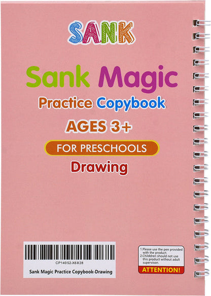 Sank Magic Reusable Practice Copybook for Kids (Included-4 BOOK +10 REFILL+1 pen+1 grip)