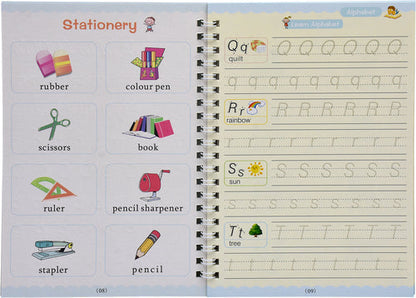 Sank Magic Reusable Practice Copybook for Kids (Included-4 BOOK +10 REFILL+1 pen+1 grip)