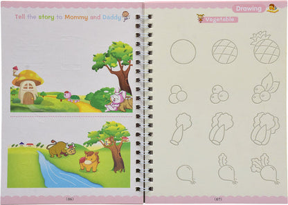 Sank Magic Reusable Practice Copybook for Kids (Included-4 BOOK +10 REFILL+1 pen+1 grip)