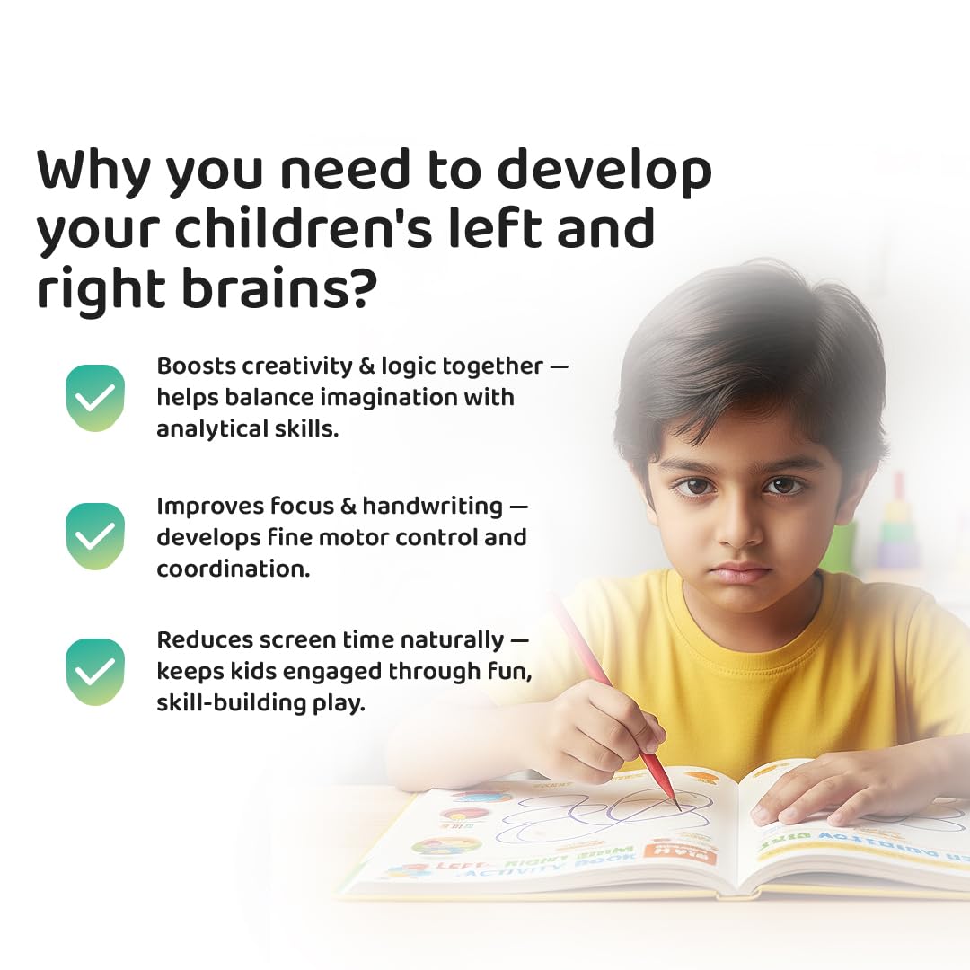 Brain Activity Book - Build Focus , Creativity & Hand Coordination For Kids