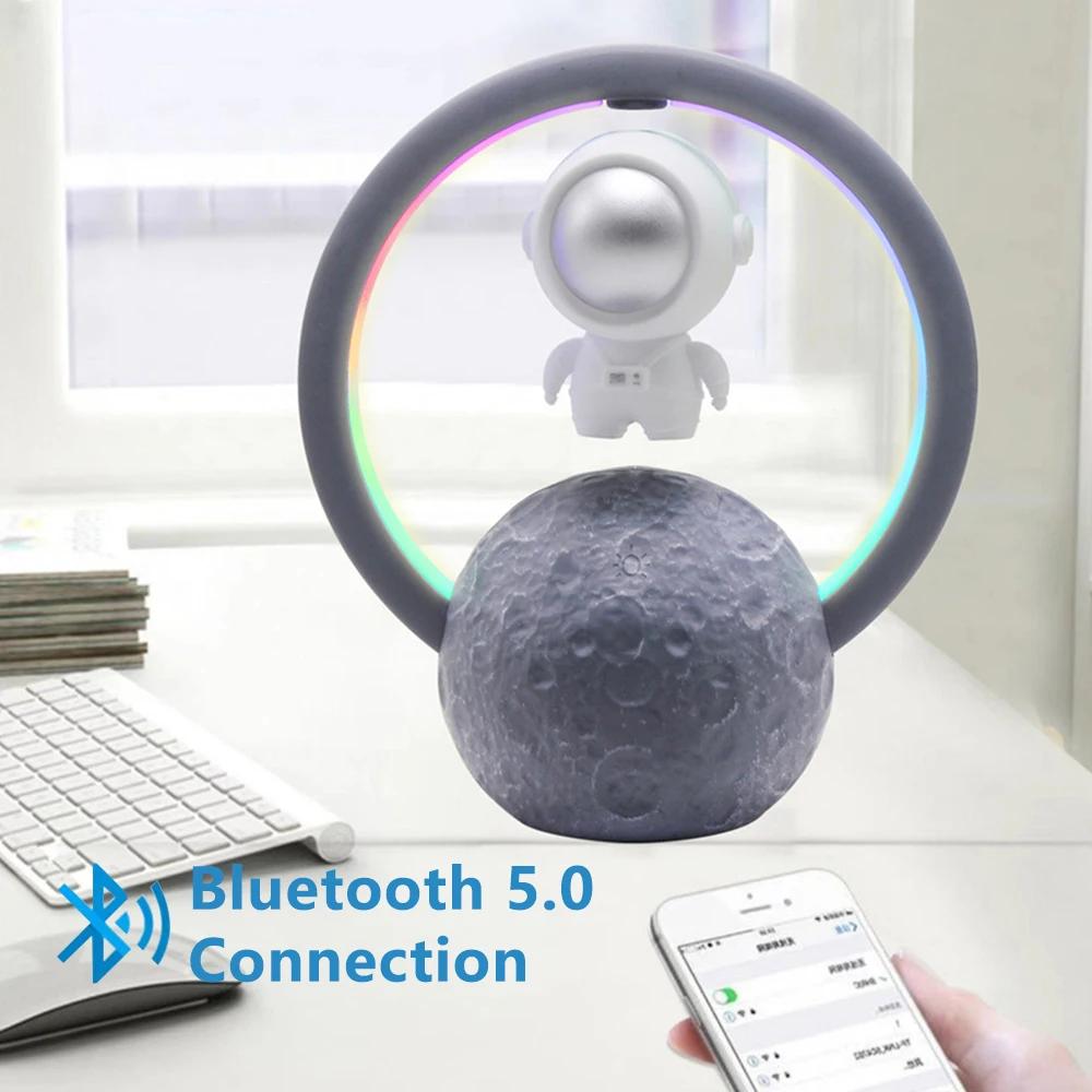 Fashionable Astronaut Magnetic Levitation Bluetooth Speaker – Floating Wireless Speaker with LED Light & Modern Desk Décor