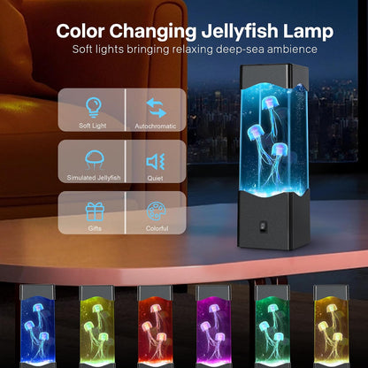 Sea of Dreams LED Jellyfish Aquarium Lamp | Color Changing Night Light | Kids & Adults Room Decor