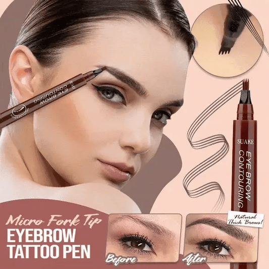 Eyebrow Tattoo Pen Waterproof 4 Points Eyebrow Pen Long Lasting Liquid