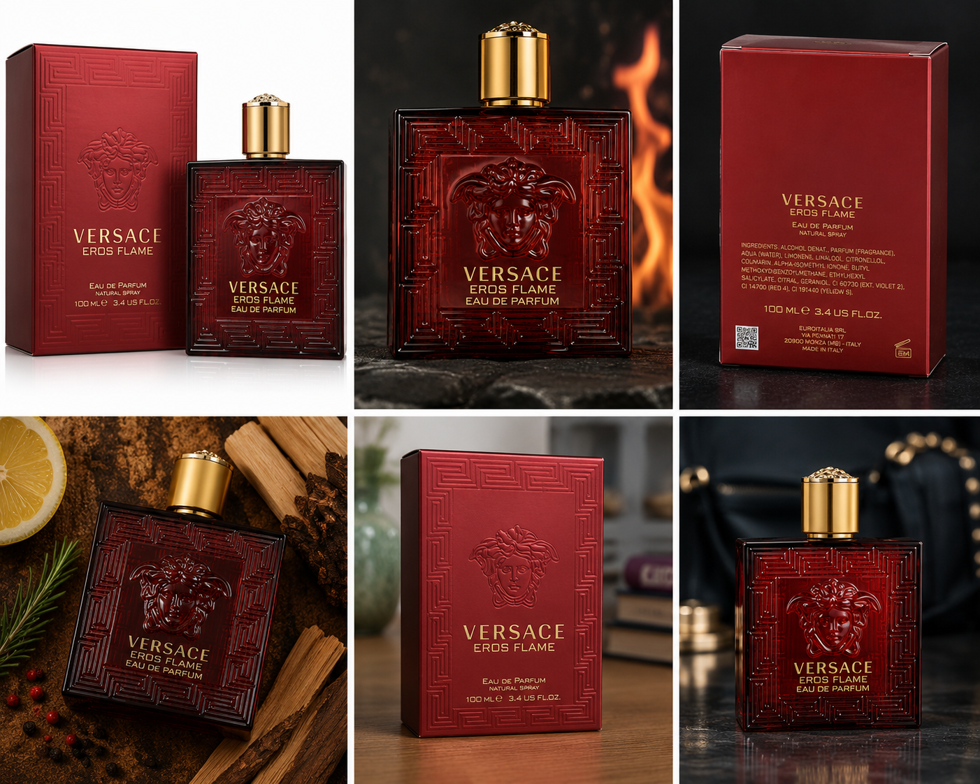 Versace Eros Flame Eau de Parfum for Men 3.4 oz / 100 mL Spray New Sealed in Box