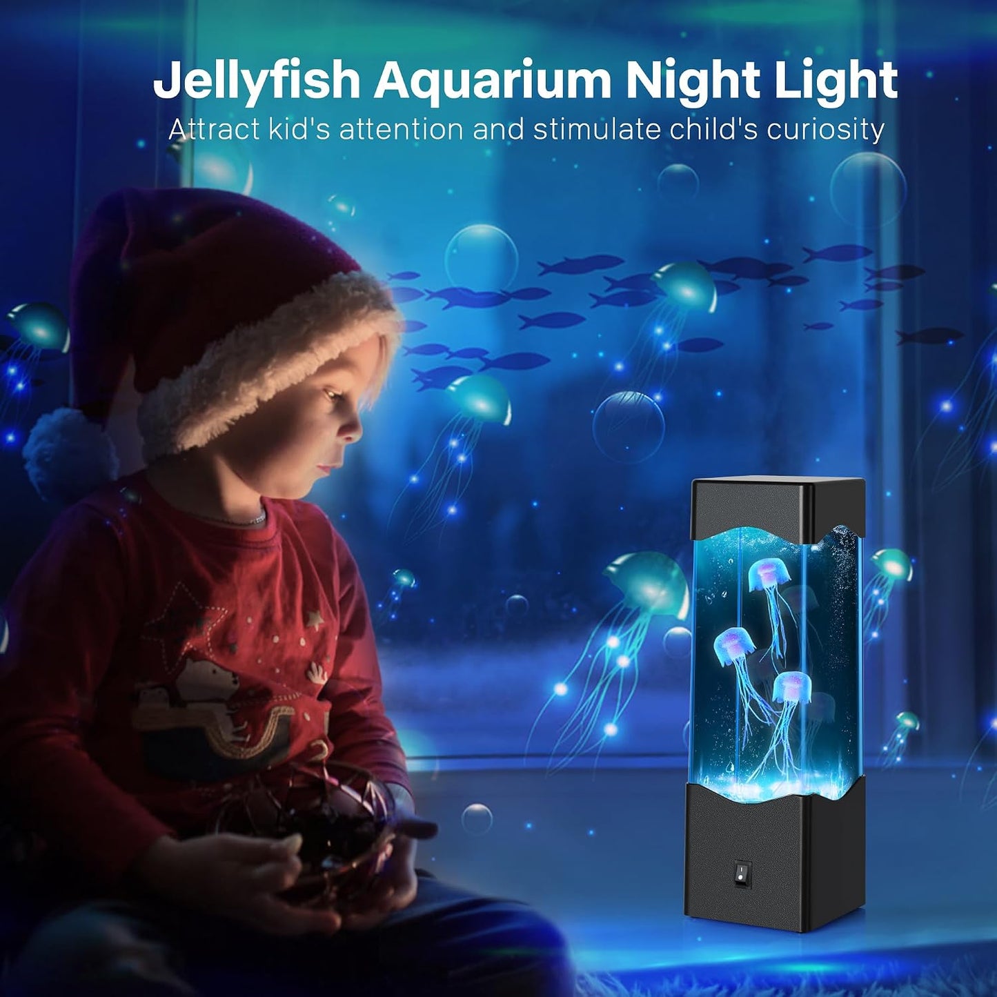 Sea of Dreams LED Jellyfish Aquarium Lamp | Color Changing Night Light | Kids & Adults Room Decor