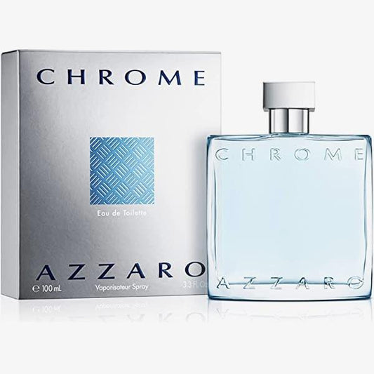 Azzaro Chrome Eau de Toilette for Men 3.4 oz / 100ml EDT Spray New in Box