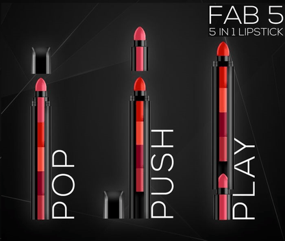 FAB 5 Matte Finish  (5 in 1 Lipstick)