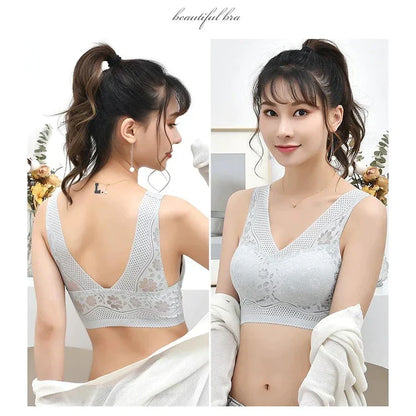 Ultrathin Seamless Circulating Lace Up Push Up Bra for Women